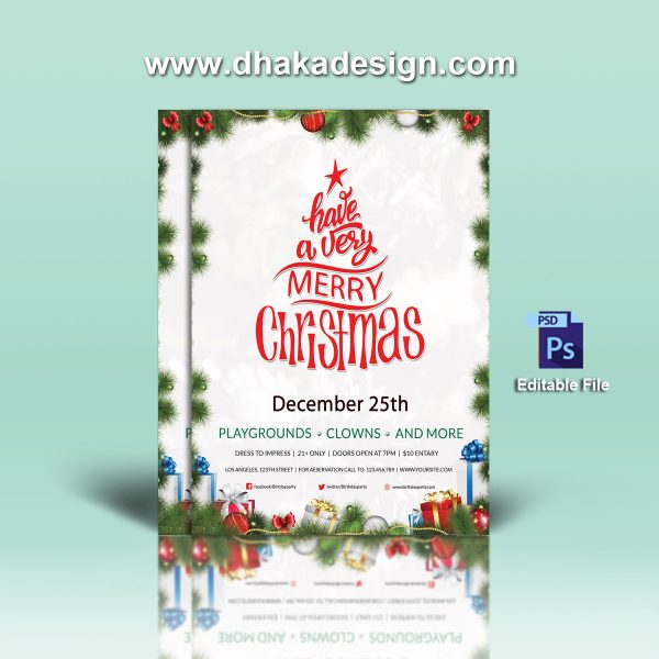 Free Merry christmas poster, Free Merry christmas design-2027