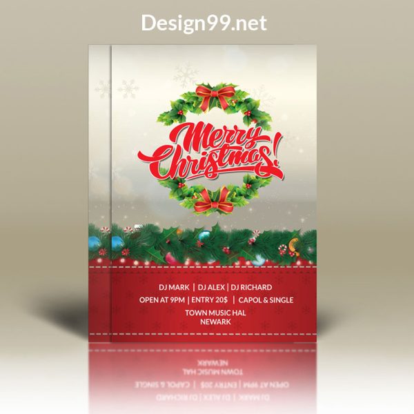 merry christmas flyer, christmas flyer, christmas party