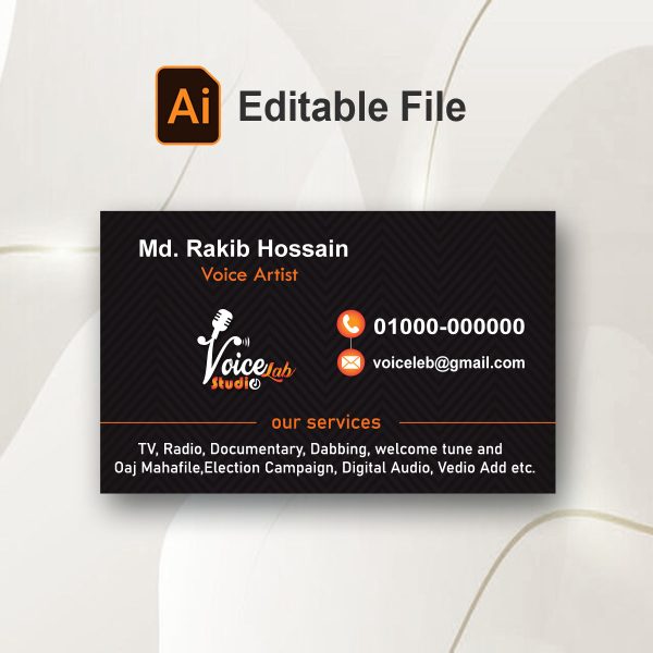 Voice Artist Visiting Card, Free Download