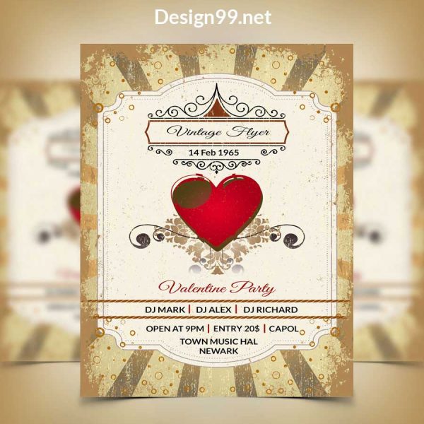 vintage flyer, valentine flyer